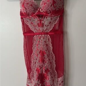 PINK Victoria's Secret Red Lace Chemise
